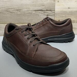 Rockport Junction Point Lace Up Shoes Men's 12M Brown Leather Casual Comfort